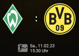 SV Werder Bremen auswärts (20. Spieltag, 11.02.23)