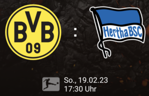 Hertha BSC Berlin heim (21. Spieltag, 19.02.23)