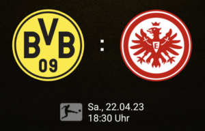 SG Eintracht Frankfurt heim (29. Spieltag, 22.4.23)