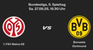 1. FSV Mainz 05 (A) – 5. Spieltag, 27.09.25