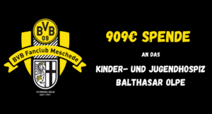 Spendenergebnis vom gemeinsamen Fußballschauen gegen Leipzig